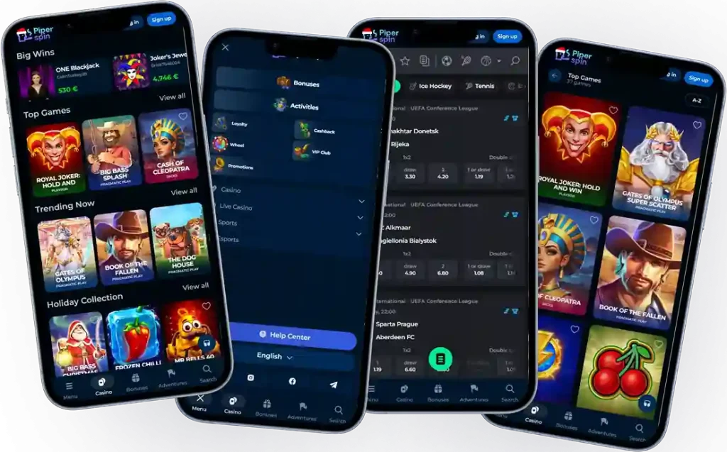 Piperspin Casino mobile version
